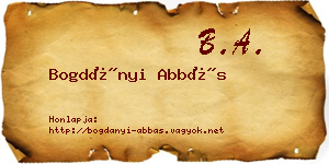 Bogdányi Abbás névjegykártya